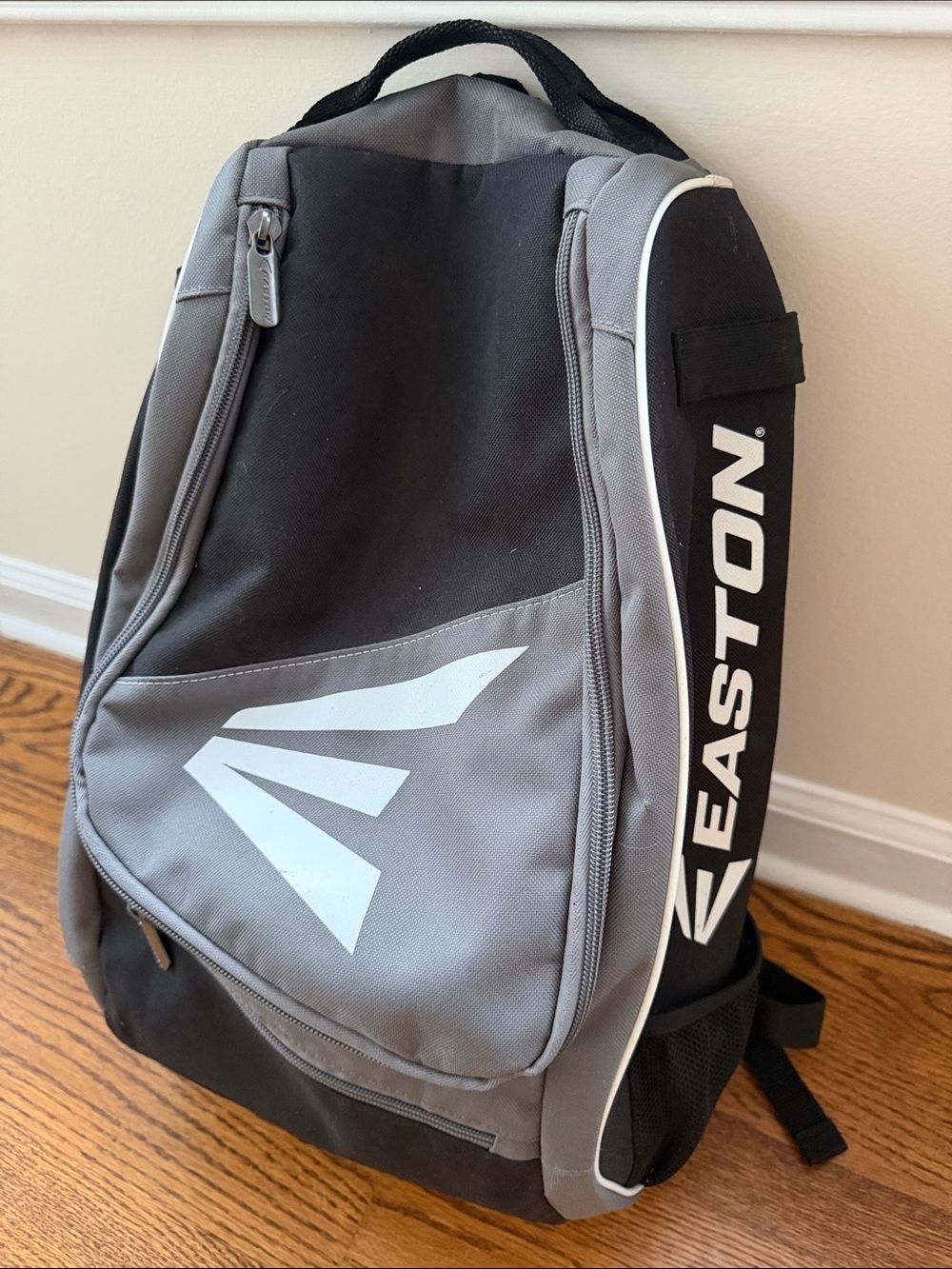 Easton Gray & Black Men's Baseball Backpack with White Logo